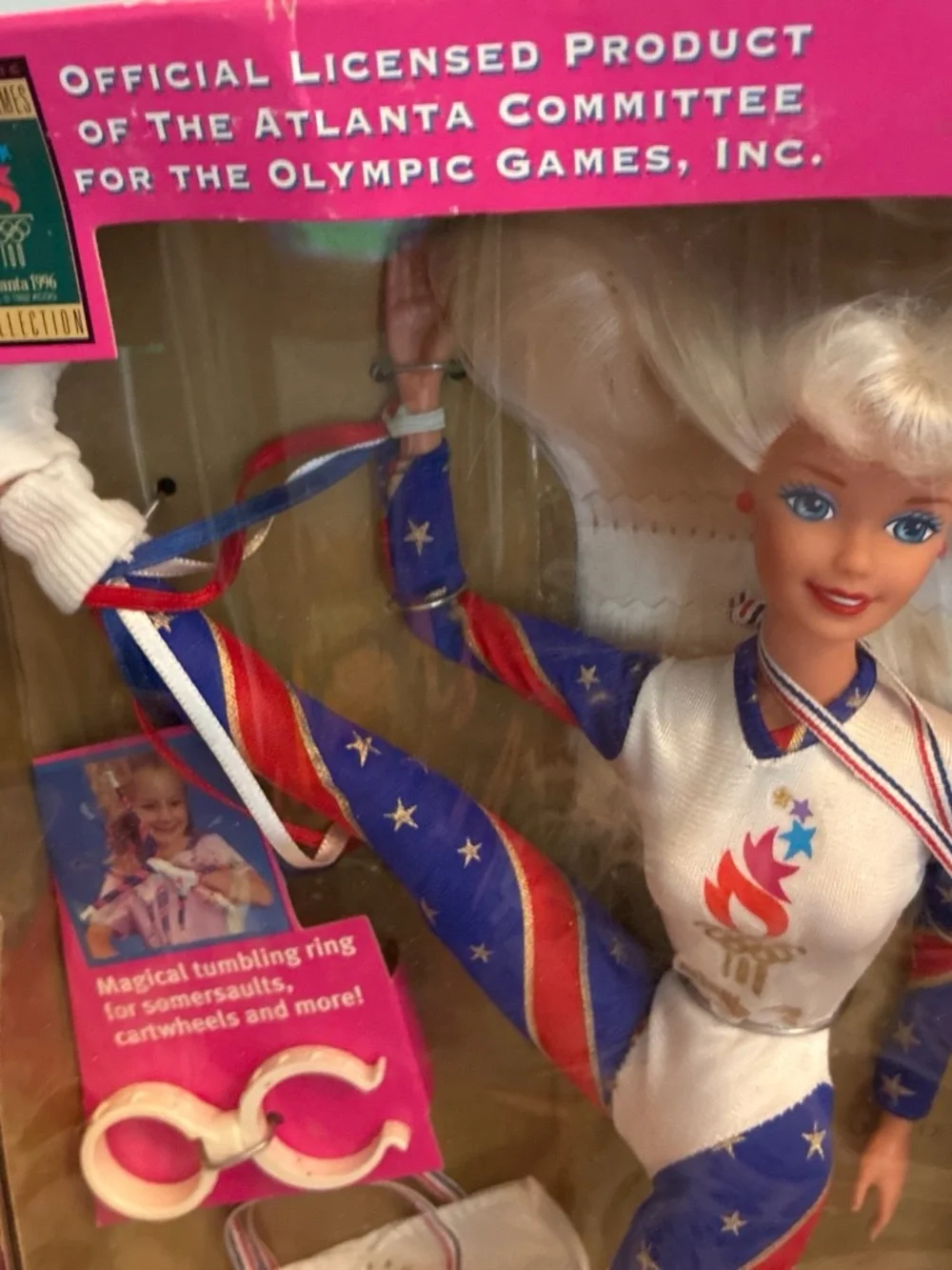 Barbie Olympic Gymnast Barbie in Red White Blue Leotard